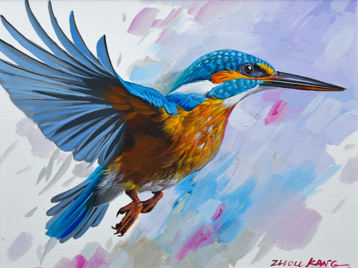 kingfisher 绘画, 11.8x15.8 in