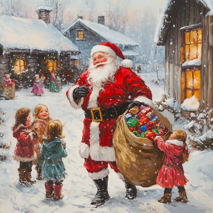 Santa Malerei, 36x36 in