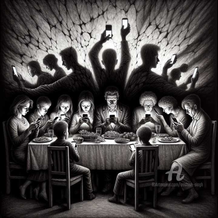 Digital Arts titled "Disconnected in the…" by Aashish Singh, Original Artwork, Digital Painting