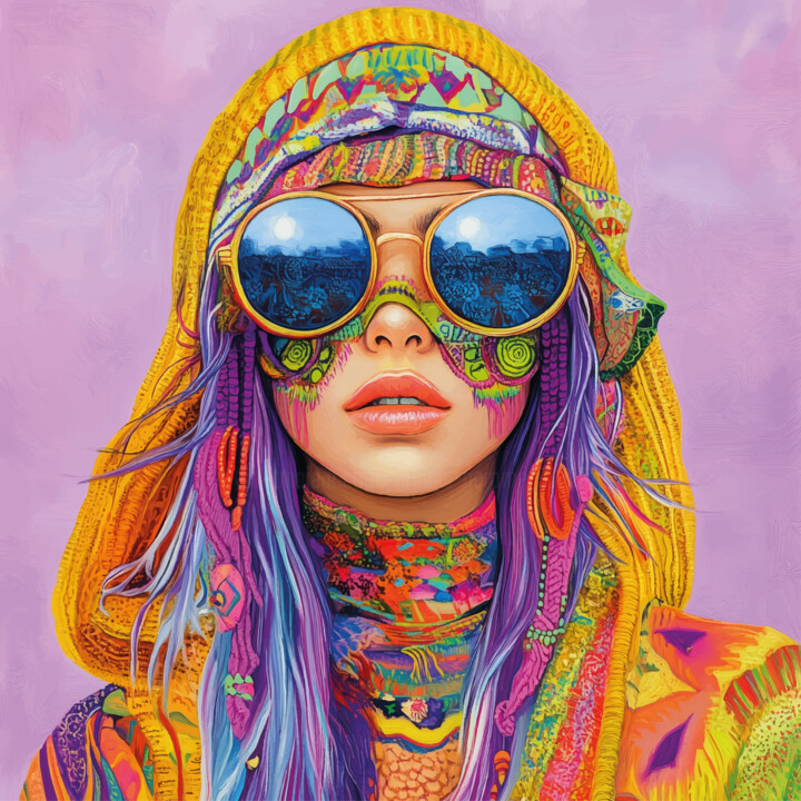 Femme hippie-3 数字艺术