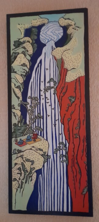 Cascade japonaise 绘画, 20.1x8.3 in