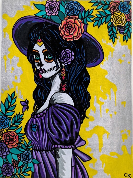 Catrina Mexicana Schilderij, 15,8x11,8 in