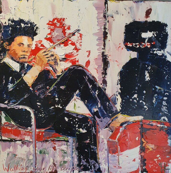 Basquiat 绘画, 19.7x19.7 in