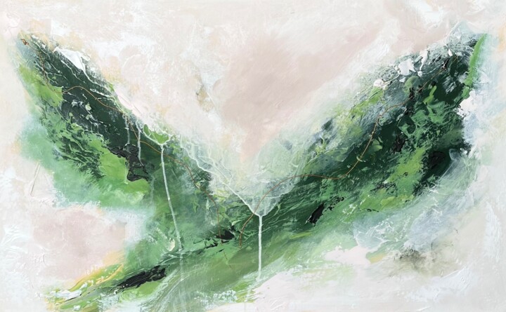 Painting titled "Echo of Nature abst…" by Natalia Yangalycheva, Original Artwork, Acrylic