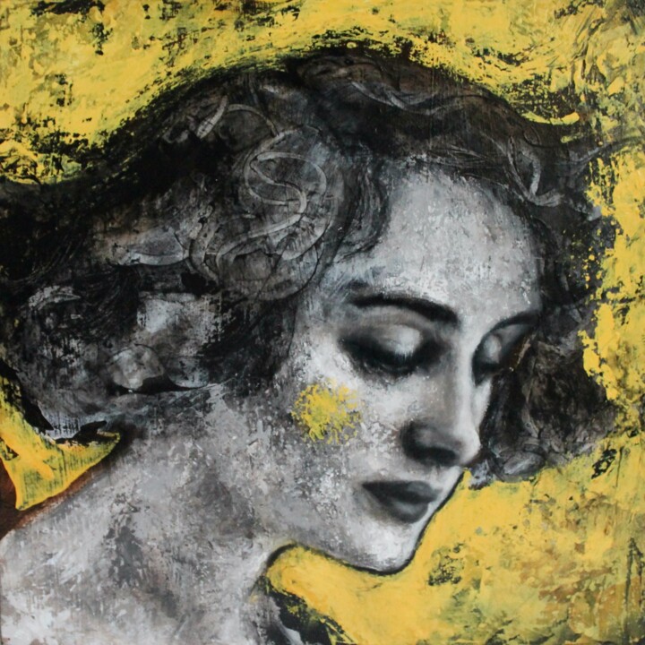 Painting titled "Monocromia III" by Federica Belloli, Original Artwork, Acrylic Mounted on Wood Stretcher frame