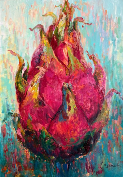 Tender pitaya Schilderij, 39,4x27,6 in