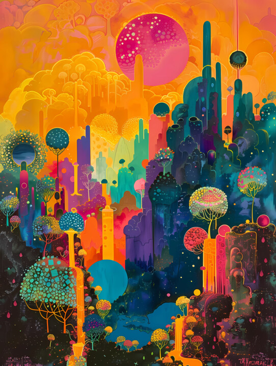 Digital Arts titled "Emerald Haven" by Claire Step, Original Artwork, Digital Painting