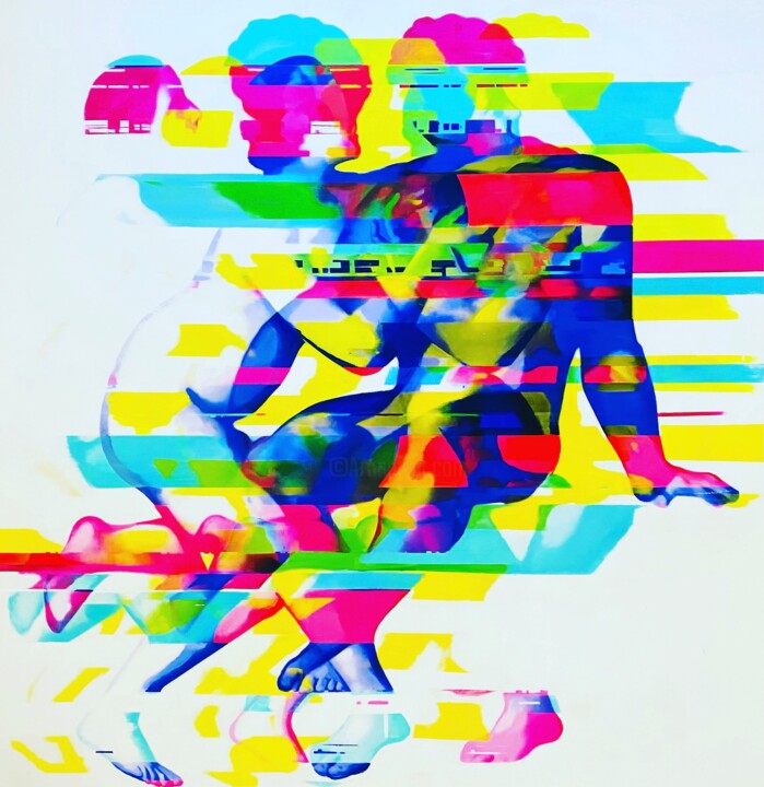 Modern Love: Adam and Eve 绘画, 47.2x43.3 in