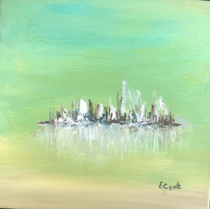 Painting titled "Arriving" by Elisa Cook Benbassat Bassat, Original Artwork, Acrylic