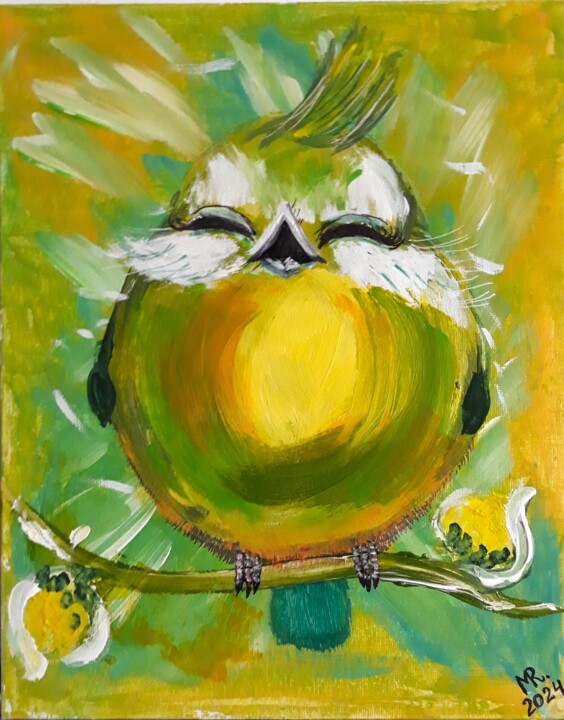 绘画 标题为“Whimsical bird.” 由Marie Ruda, 原创艺术品, 丙烯