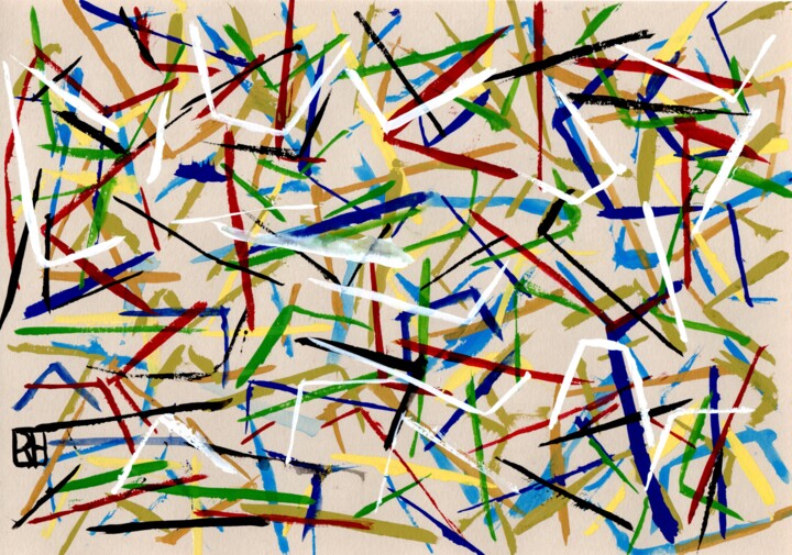 Peinture intitulée "Expression colorée" par François Rigler, Œuvre d'art originale, Tempera