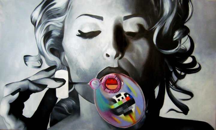 NO SIGNAL 绘画, 59.1x98.4 in
