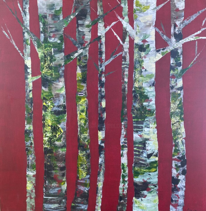 Bouleaux en vert 拼贴, 31.5x31.5 in