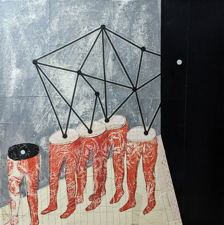 Red Zone 02 Collages, 11,8x11,8 in