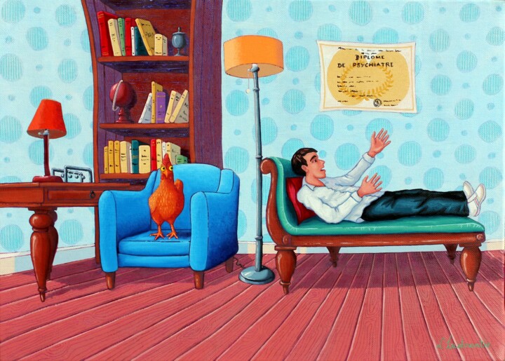 Déconcertante conséquence du confinement 绘画, 13x18.1 in