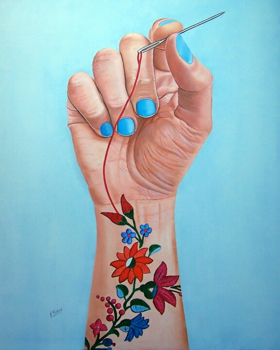 Bordando 绘画, 39.4x31.9 in
