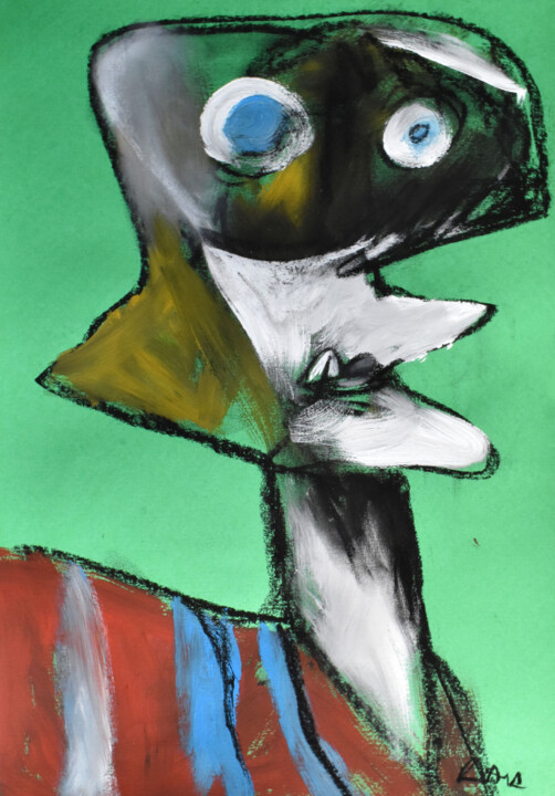 Dessin intitulée "Mask (Object Number…" par Roman Lasa, Œuvre d'art originale, Pastel