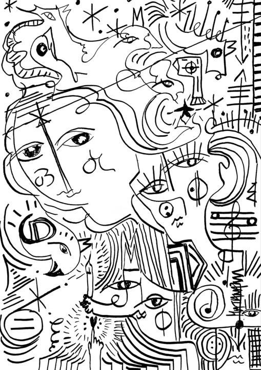 Druidesses 그림, 11.2x8.2 in