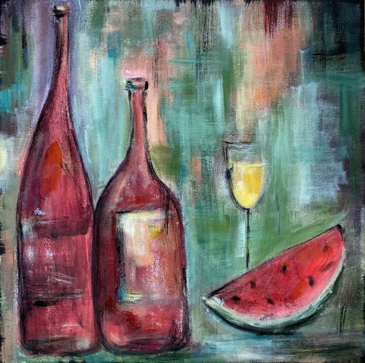 Summer Reflections 绘画, 15.8x15.8 in