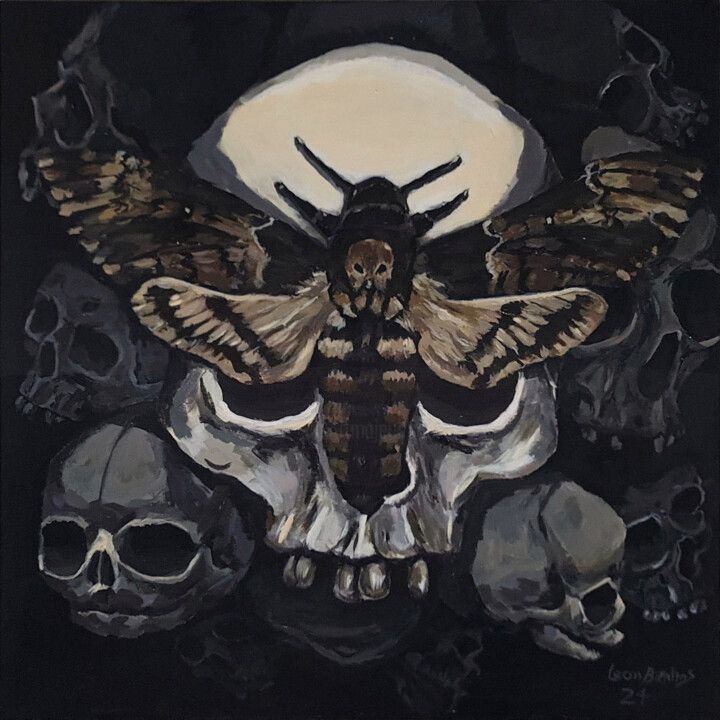 Acherontia Mortem 绘画, 19.7x19.7 in