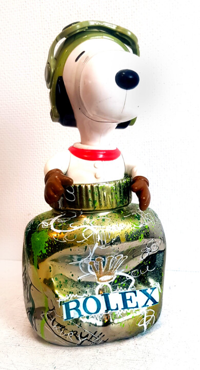 Sculpture Street Art Snoopy Rolex Statue Graffiti Original 雕塑, 9.1x3.9 in