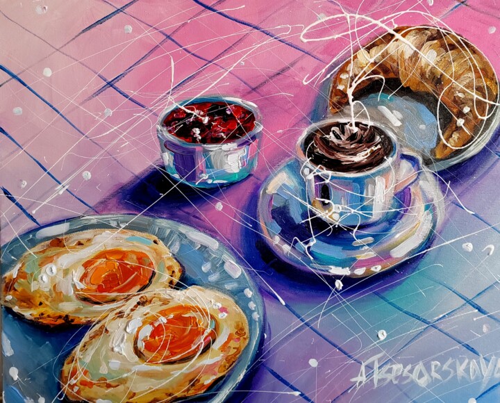 The breakfast - food painting 绘画, 15x18.1 in