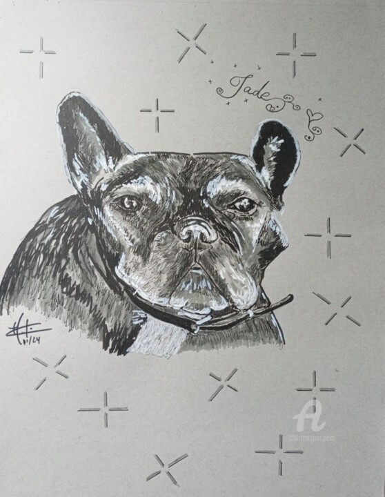 Jade la vieille chienne 图画, 11.7x8.3 in