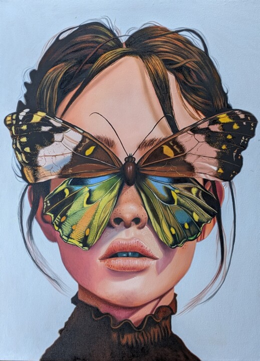 Las alas de mis ojos 绘画, 31.5x23.6 in