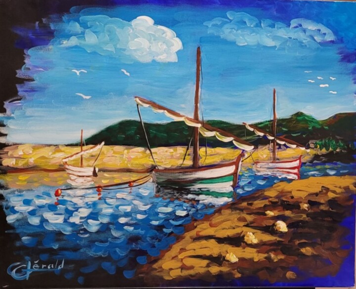 Barques Catalane 绘画, 19.7x24 in