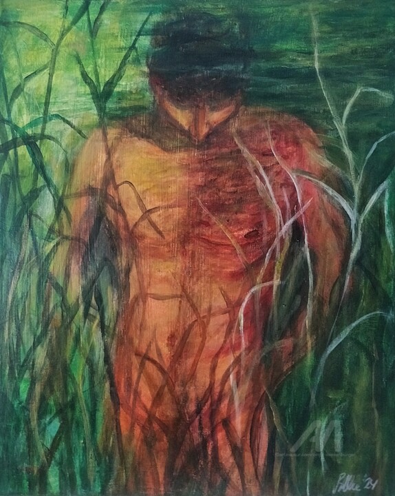 Last Days at the Lake 绘画, 19.7x15.8 in