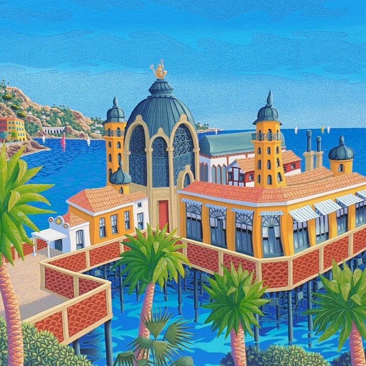 Le Palais de la Jetée 绘画, 23.6x28.7 in