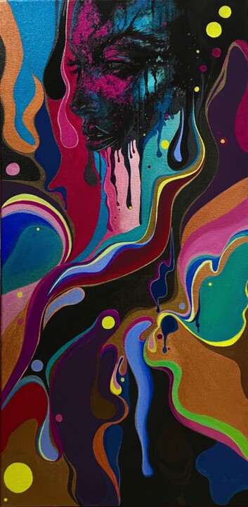 “The Girl of Paints” 绘画, 11.8x23.6 in