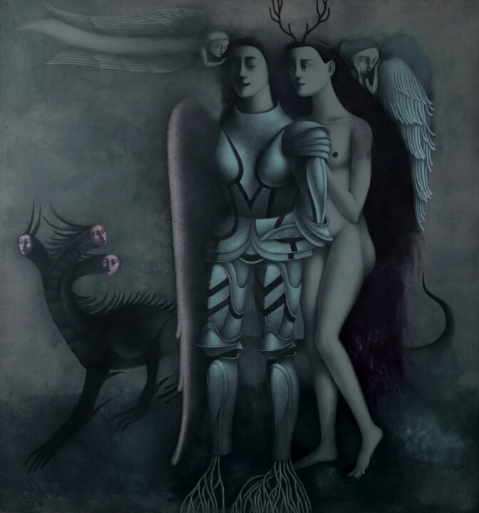 The Pink Wing 绘画, 59.1x55.1 in
