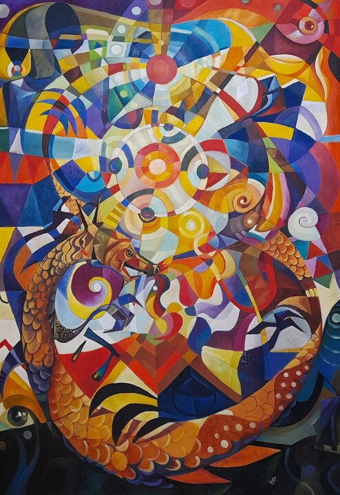Dragão 绘画, 70.9x47.2 in