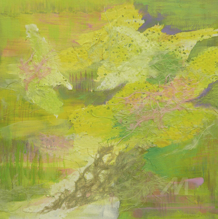 Morning Bird In Spring 绘画, 12x12 in