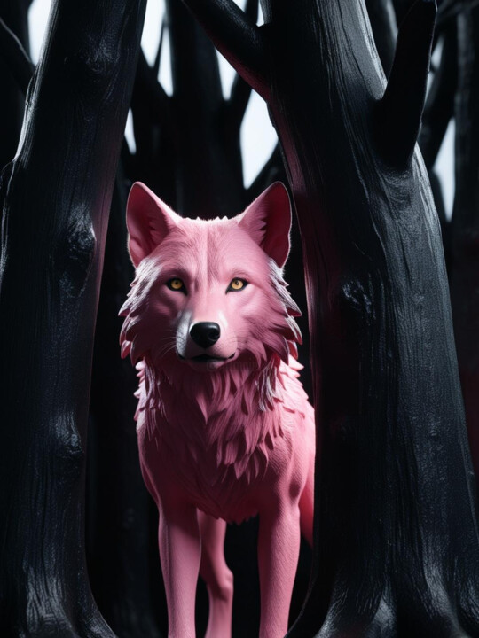 The pink wolf, he may never be seen again 数字艺术