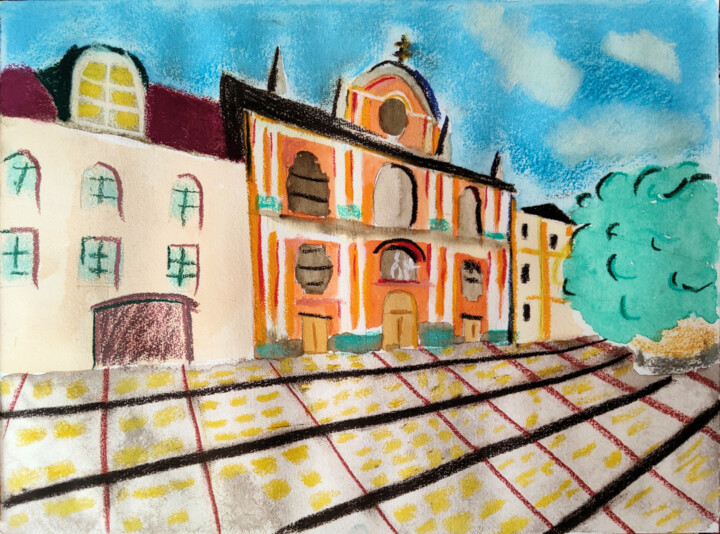 Peinture intitulée "Bürgersaalkirche Mü…" par Paul Riedel, Œuvre d'art originale, Aquarelle
