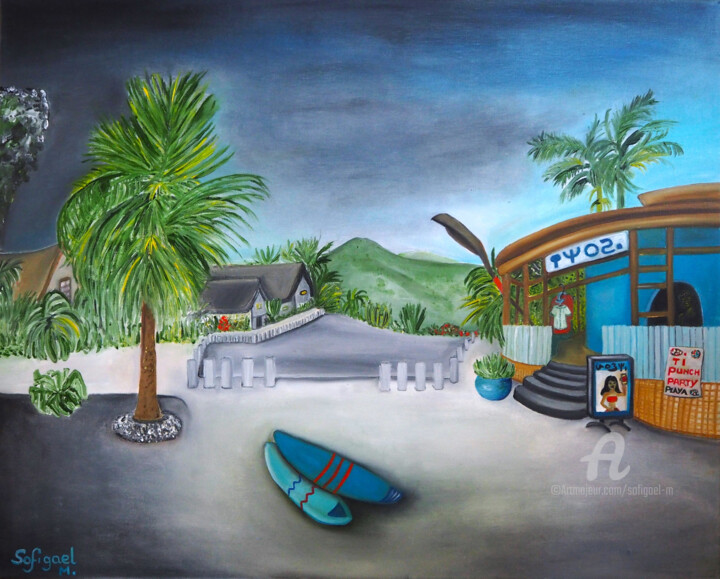 Peinture intitulée "Avant l'orage" par Sofigael M., Œuvre d'art originale, Huile Monté sur Châssis en bois