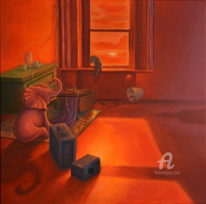 Gün Batımı ve Sanrı 绘画, 11.8x11.8 in
