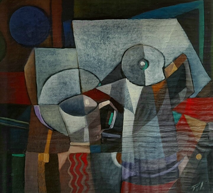 Café no Bule Schilderij, 19,7x19,7 in