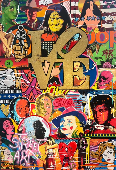 POP ART PETIT LOVE 绘画, 47.2x33.1 in