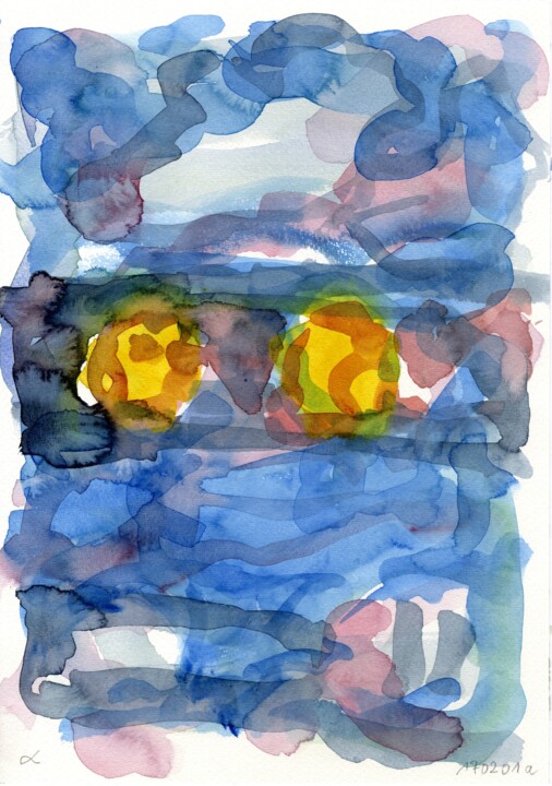 Auto/Selbster (170201a) 绘画, 13.4x9.5 in
