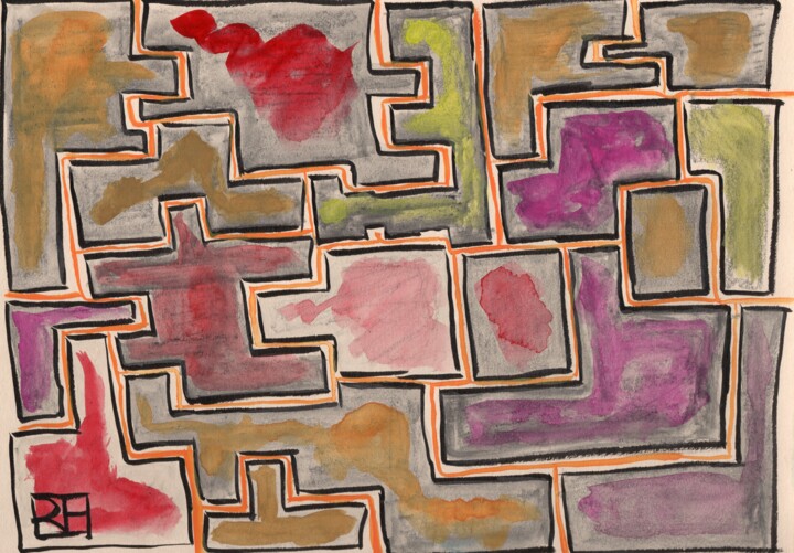 Abstraction 004 Pittura, 8,3x11,7 in
