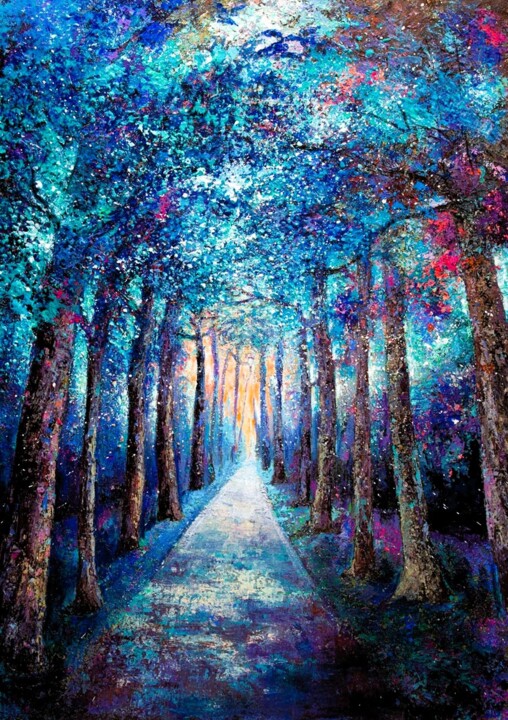Sous les chênes étoilés Pintura, 63,8x44,9 in