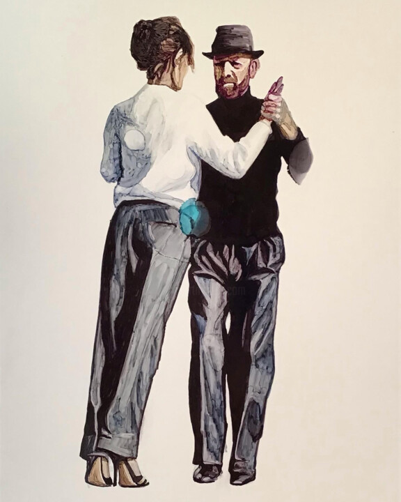 Tango II 绘画, 16.5x11.8 in