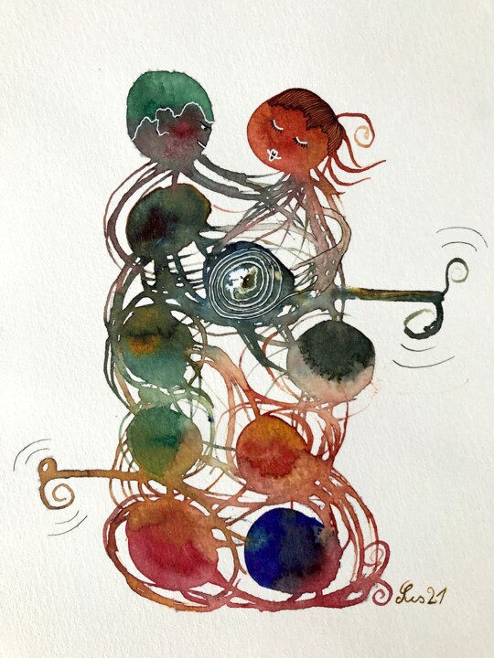 Tanz 1 Schilderij, 11,8x7,9 in