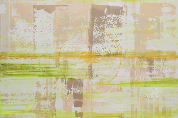 Peinture intitulée "Abstract Gold" par Shobhana Tyroller, Œuvre d'art originale, Acrylique