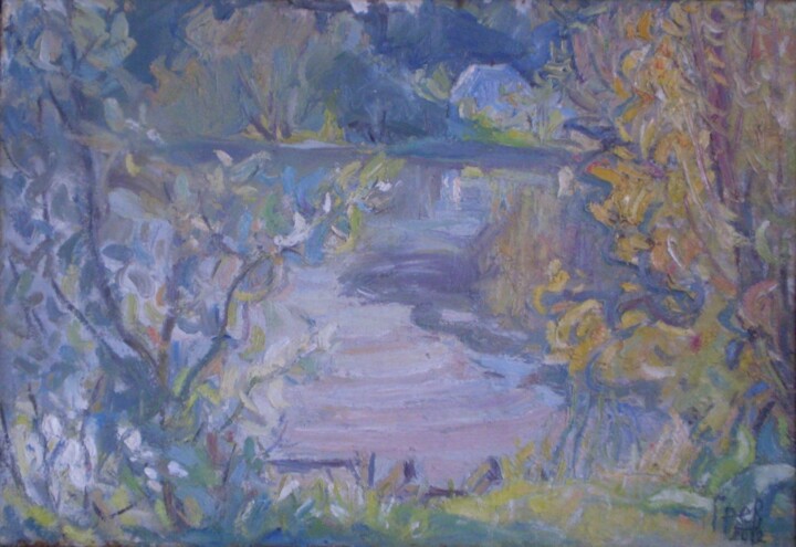 Сельский пруд Painting, 10.6x15.6 in