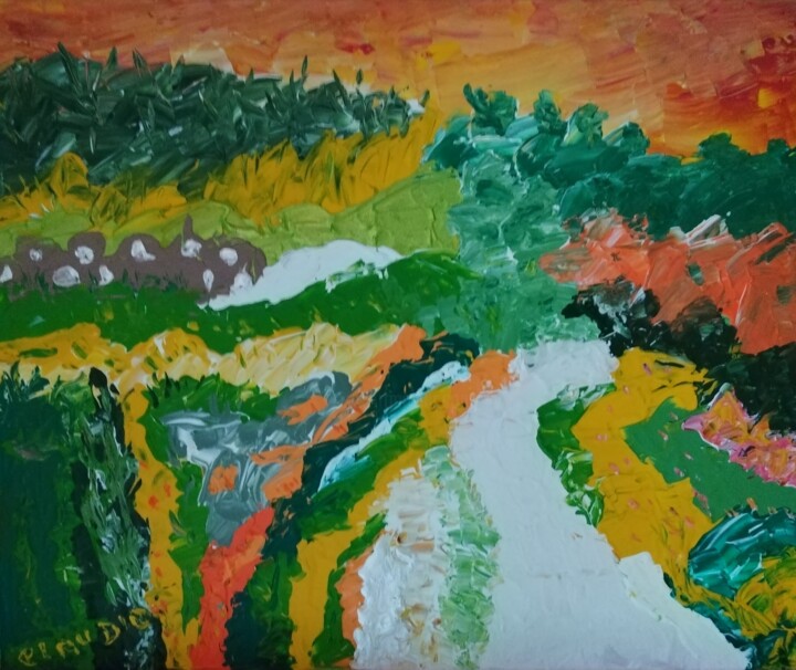 Peinture intitulée "Malaucène" par Claudie Savelli (CLAUDIE-SAVELLI-CLAUDIA), Œuvre d'art originale, Acrylique Monté sur Châ…