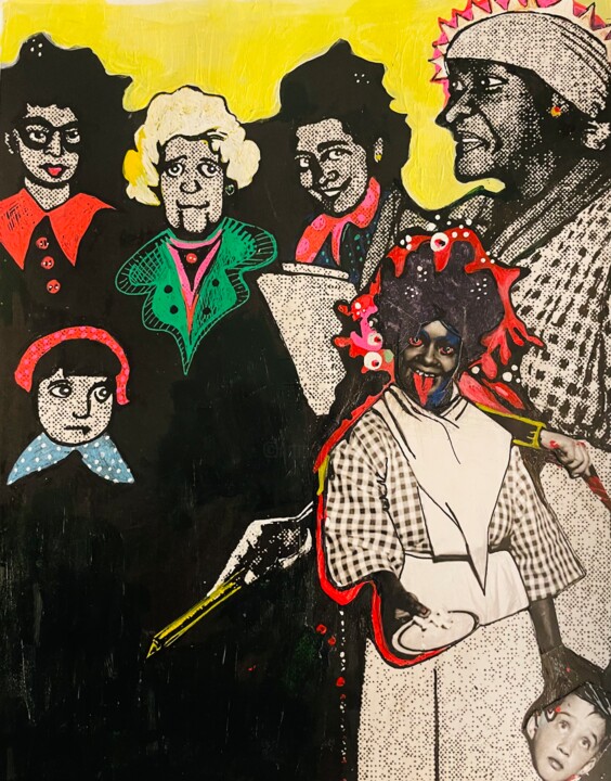Collages titled "Jemima as Kali" by Rochele Royster, Original Artwork, Collages Mounted on Other rigid panel